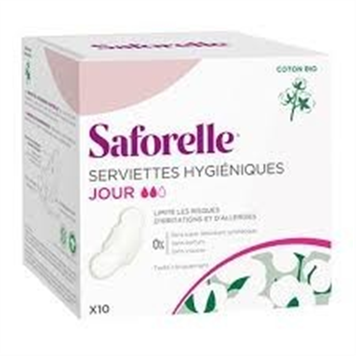 SAFORELLE Bandes Hygiéniques avec Ailettes x10