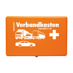 E-H Trousse de premiers secours pour véhicule (KFZ), orange, vide, en plastique