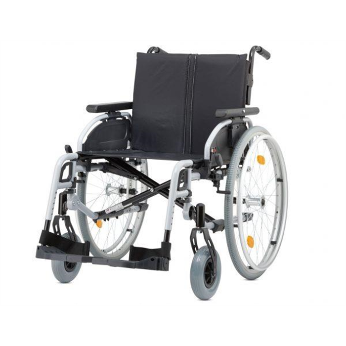 Fauteuil roulant léger avec frein tambour, assise 55 cm, max. 170 kg, pliable