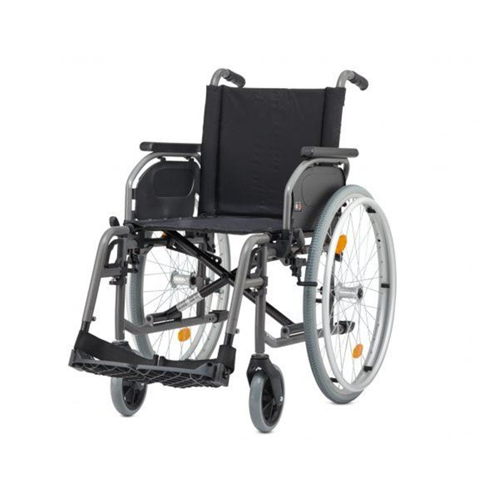 [S-ECO 2- 46] Fauteuil roulant standard sans frein tambour, largeur d’assise 46 cm, max. 125 kg, pliable