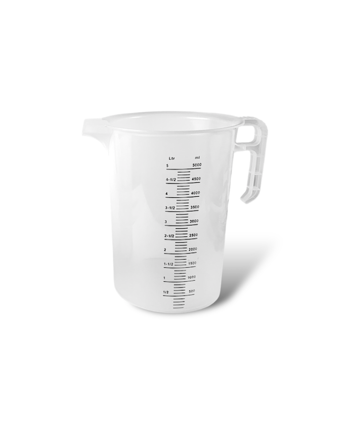 Pichet gradué SERO 5 L, graduation 100 ml, avec poignée, résistant à l’ébullition jusqu’à 100°, diamètre 210 mm, hauteur 270 mm