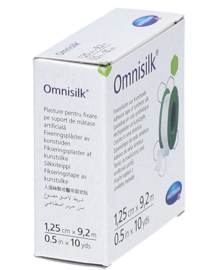 OMNISILK 1,25 cm x 9,2 m, sparadrap hypoallergénique