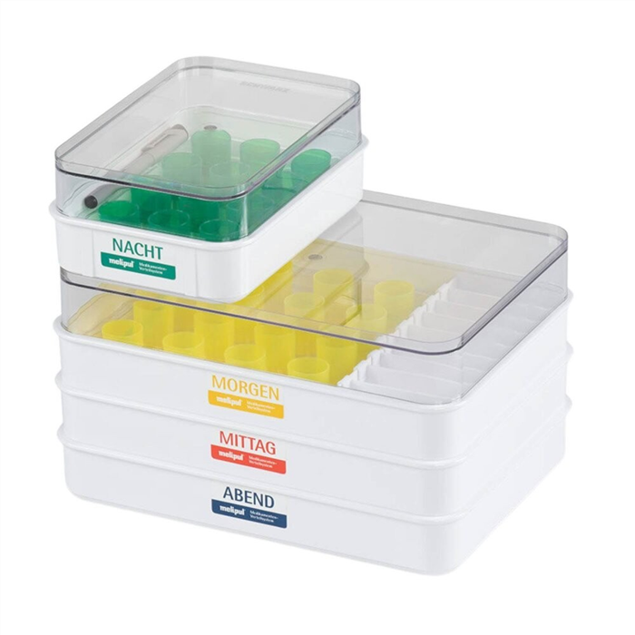 [01635000] Ensemble Plateau de repas Melipul 12 VF-26, 12 résidents avec gobelets réutilisables pour médicaments