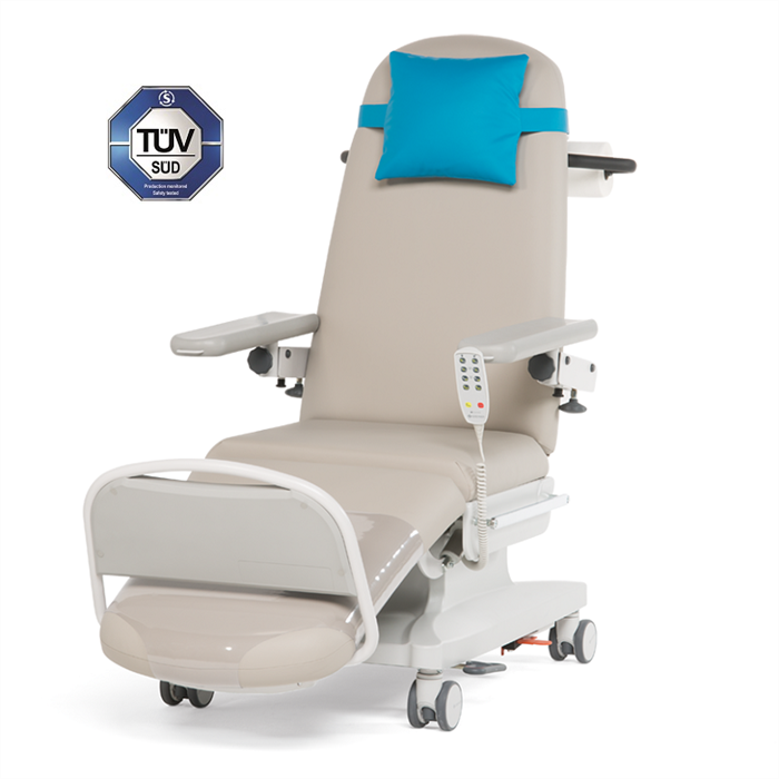Fauteuil de dialyse Multiline Next DC avec 5 moteurs, blocage central et hauteur réglable de 54 à 75 cm