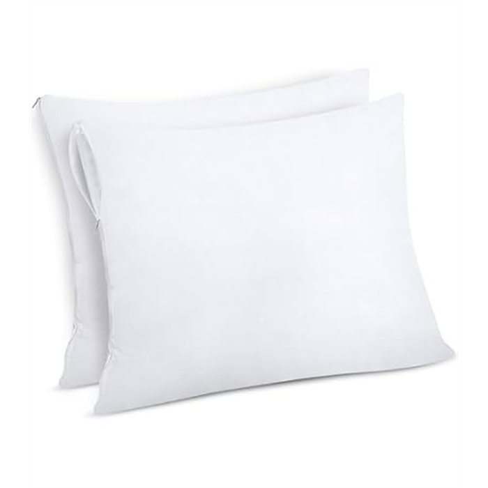 [LV.LAF1-40.40] Coussin en flocons Viscolastic 40 x 40 cm Housse de protection complète Perlastic Soft argent avec fermeture éclair
