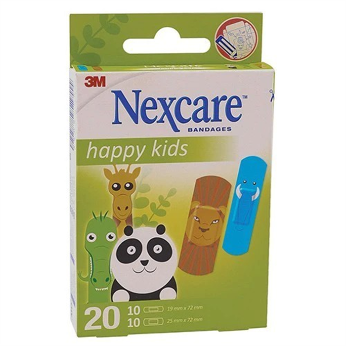 Nexcare Display Happy Kids Animaux, 2x Assortiment 1 taille, 20 pièces