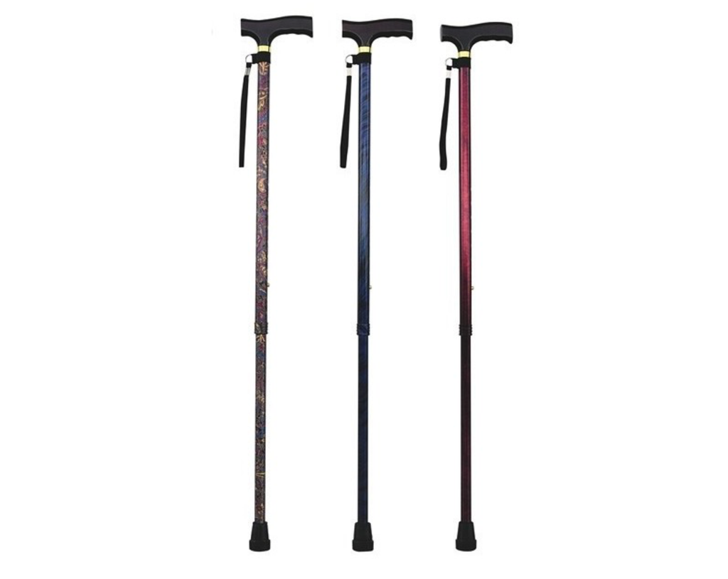 CANNE METALIQUES FANTAISIE, BRUME FLEURIE _x000D_
70-93 CM VERSTELLBAR, MAX. 110 KG