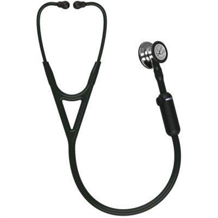 [168695] Stéthoscope numérique Littmann CORE noir, pavillon miroir, raccord de tuyau noir