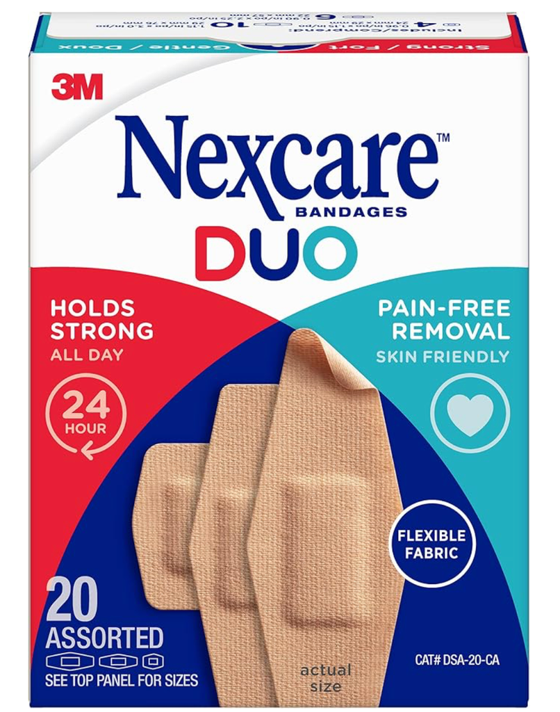 [N17-20-3] Nexcare DUO pansements, assortiment 3 tailles, 20/paquet