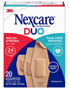 Nexcare DUO pansements, assortiment 3 tailles, 20/paquet