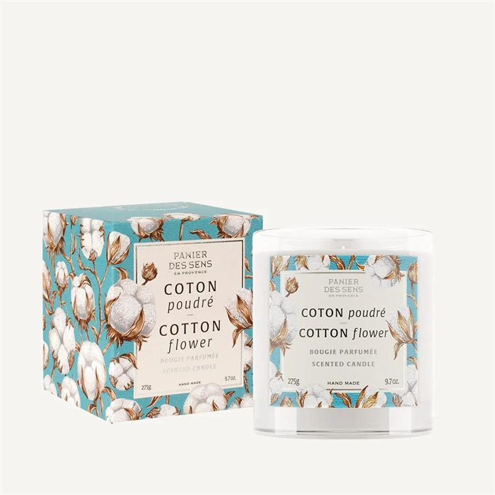 Bougie parfumée cire végétale - Parfum Coton Poudré, 275 g