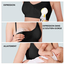 Soutien-gorge d’allaitement et d’expression  de lait 3en1, noir, taille M