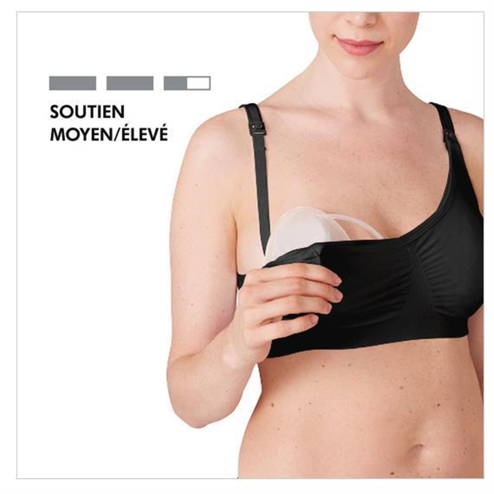 [101043830] Soutien-gorge d’allaitement et d’expression  de lait 3en1, noir, taille L