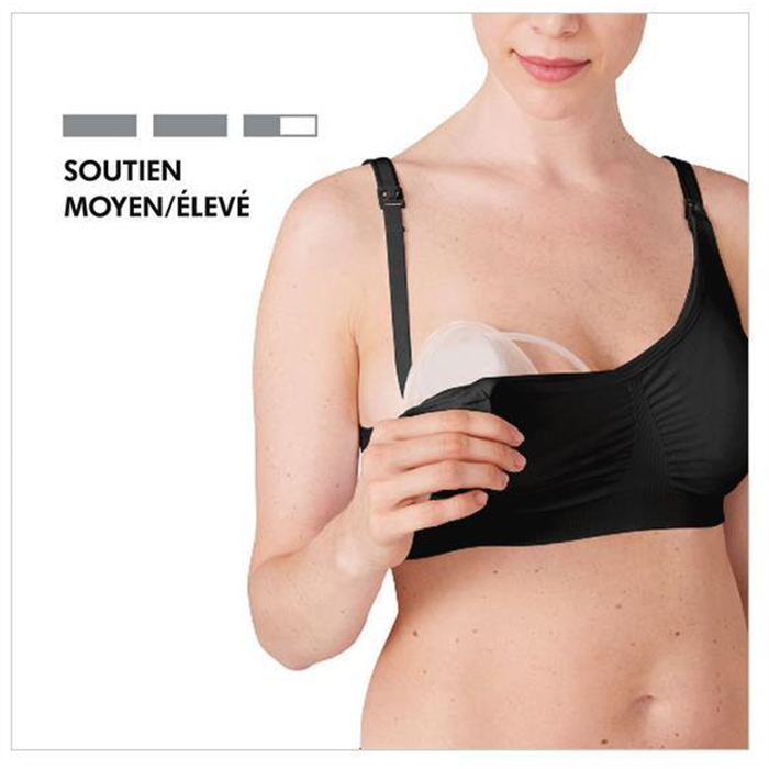 Soutien-gorge d’allaitement et d’expression  de lait 3en1, noir, taille XL