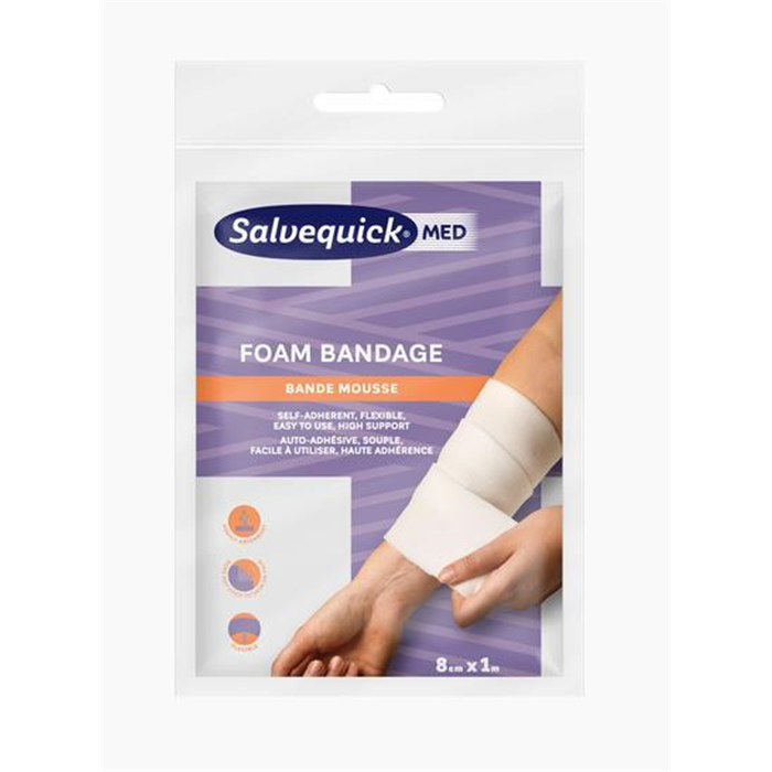 [51030269 FIRS] Foam Bandage, Bande Mousse, 8 cm x 1m