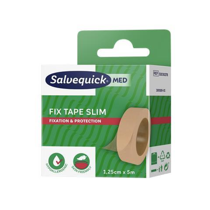 SalvequickMed Fix Tape 1,25 cm x 5 m, recharge, beige