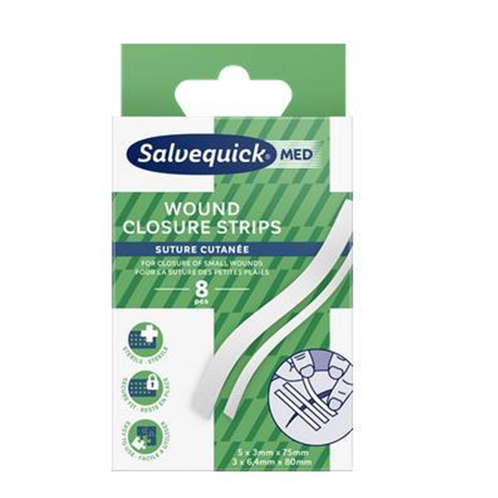 [51030281 FIRS] SalvequickMed bandes de fermeture de plaie, 8 pièces