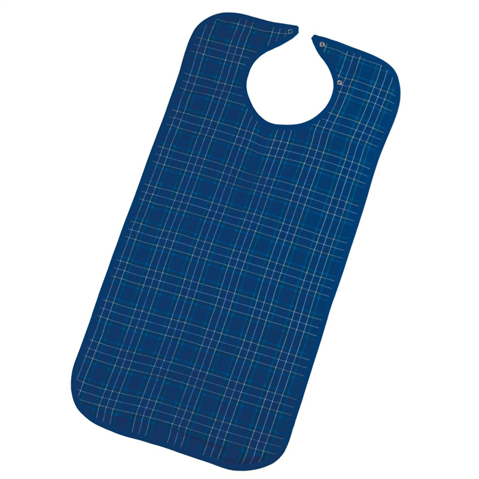 [5570 065 093] Tablier de repas en polyester, motif à carreaux bleus, 90 x 46 cm
