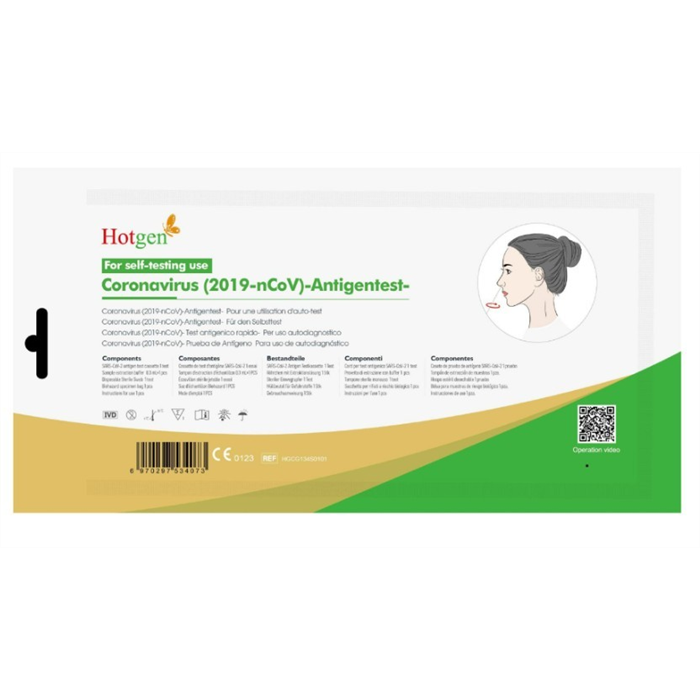 [165751] Hotgen Novel Coronavirus 2019 nCoV test rapide antigénique, auto-test, 1 pièce, prélèvement nasal