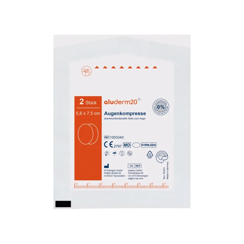 [1003606 PC] Compresses oculaires Aluderm Duocul, face aluminisée vers la plaie