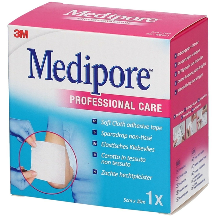 Medipore perfore 5 x 9,14 sparadrap hypoallergenique de fixation