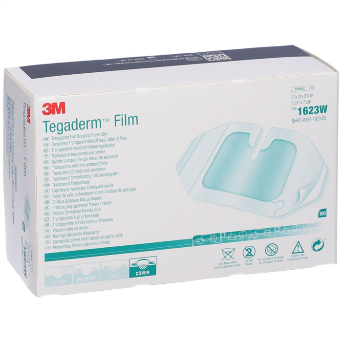 [1624W] Tegaderm pansement film transparent avec cadre, 6 cm X 7 cm