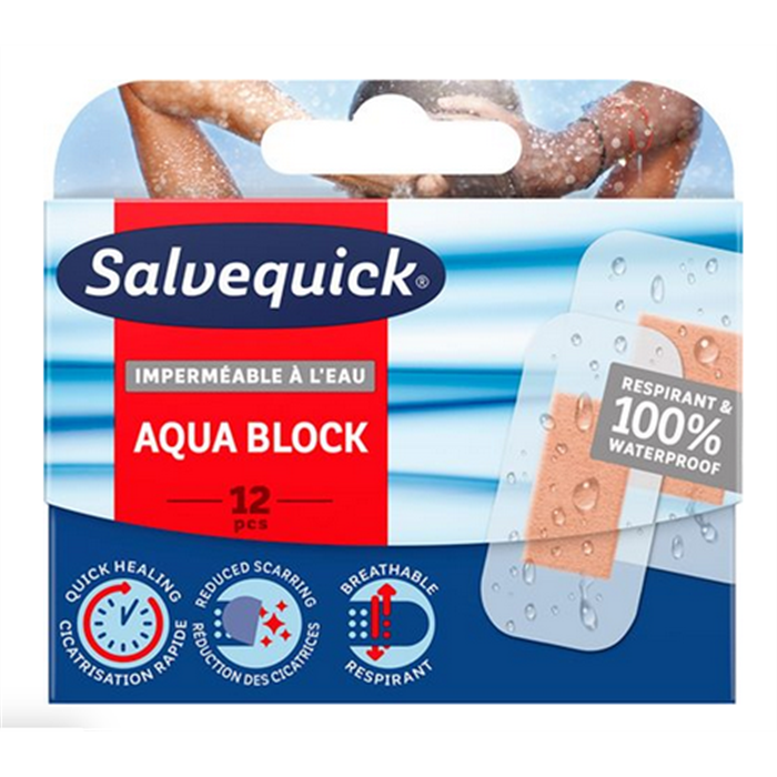 [621824 FIRS] Pansement Aqua Block, 12 pièces 8 pièces: 32mm x 65mm 4 pièces: 52mm x 65mm