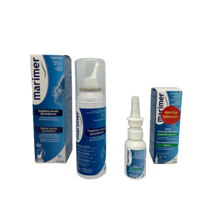 [4760104] Marimer 100 ml Spray+20ml Gratuit, _x000D_
Eau de mer 9 Promille, Hygiene Nasal, Adultes et enfants de plus de 6 ans