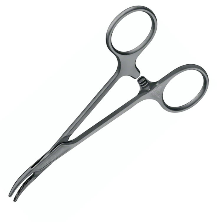 Pince Halsted-Mosquito courbée, sans dents, 12,5 cm, S-Line