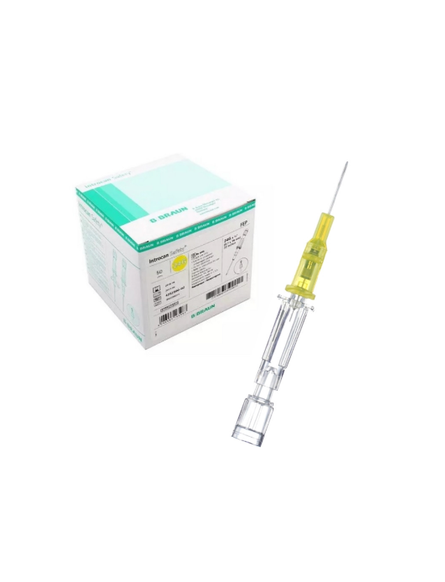 [4242003-01] Introcan Safety 2 W PUR M 24G x 19 mm-EU, jaune, sans latex, PVC ni DEHP
