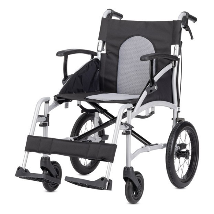 [VIDA 13"] Fauteuil roulant de voyage Vida 13, max 100 kg, pliable, dossier rabattable à moitié, poids 10,2 kg