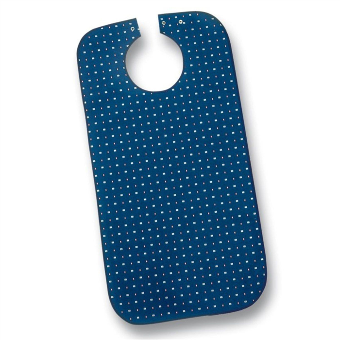 Tablier de repas en polyester avec boutons-pression, motif bleu,  90 x 46 cm