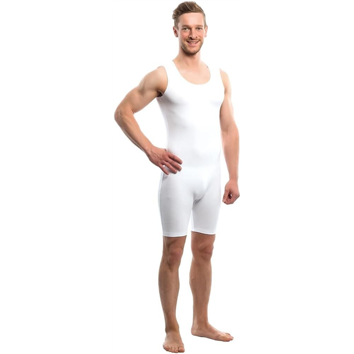 [4696 001 L] Body de soins sans manches avec fermeture éclair dans le dos,  blanc, Taille L