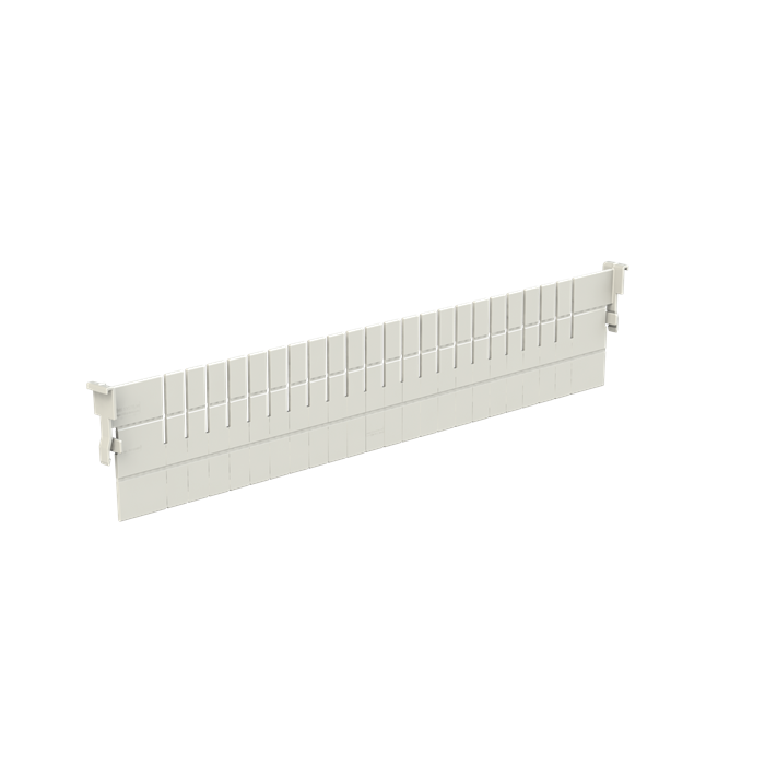Cloison ISO ABS grise 600 x 100 mm L x H = 600 x 100 mm avec effet clip-on pour fixation dans le module