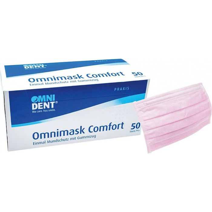 [118864] Omnimask Comfort, 50 pièces, rose, vec bande élastique