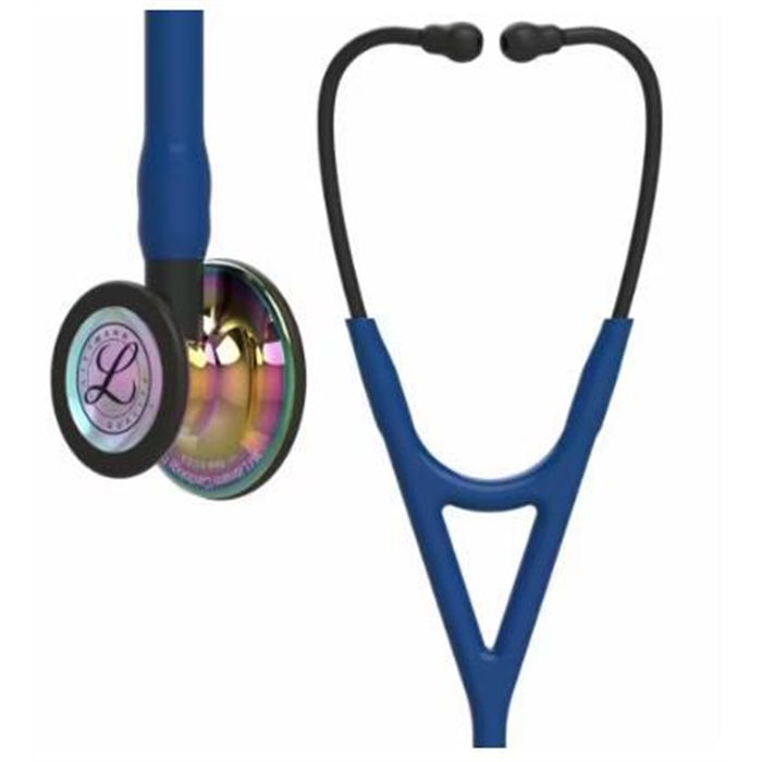 [225984] LITTMANN Stéthoscope Cardiology IV™, édition arc-en-ciel poli miroir, bleu marine, raccord de tubulure noir
