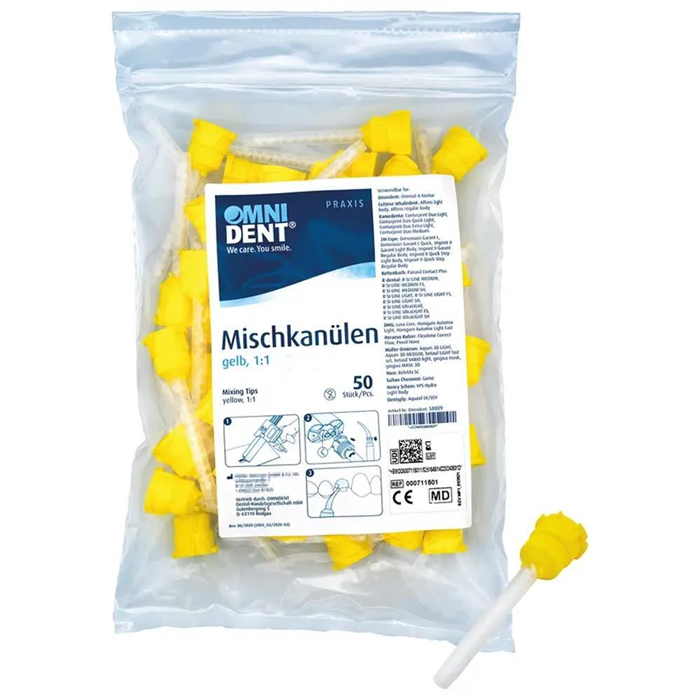 [58809] Embouts mélangeurs Omni jaune 1:1 - sachet de 50 pièces jaune 1:1