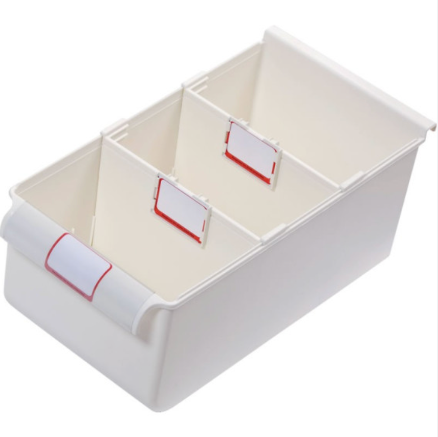 [601320-ABS5] H+H MedTray, _x000D_
Haut. de syst. 150 mm, av. subdivision Plastique 3 mm, blanche, antibactérien, (DE) LxPxH=476x446x155 mm