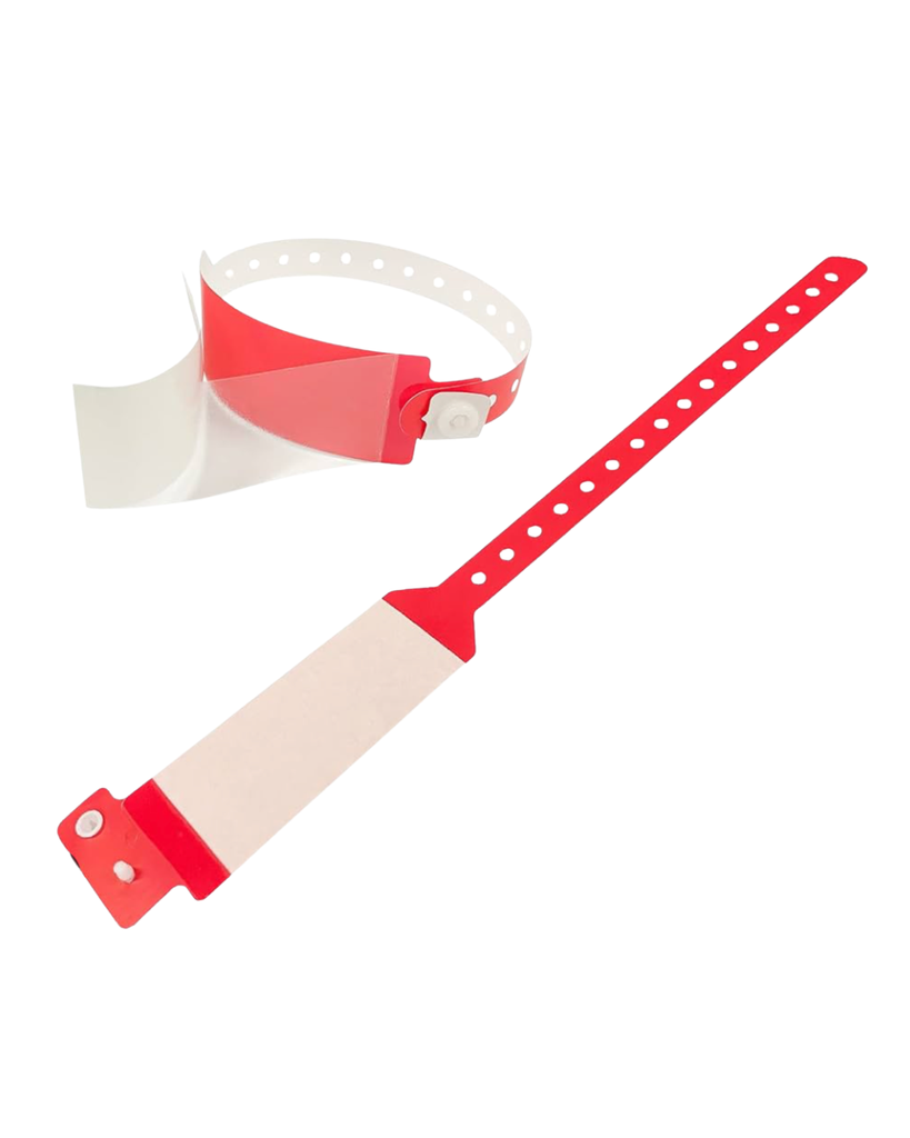 Bracelet d'identification adulte rouge bte de 250 pcs