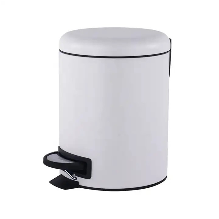 [I2 112126] Poubelle à pédale NewIcon 3 L avec seau intérieur en plastique, blanc