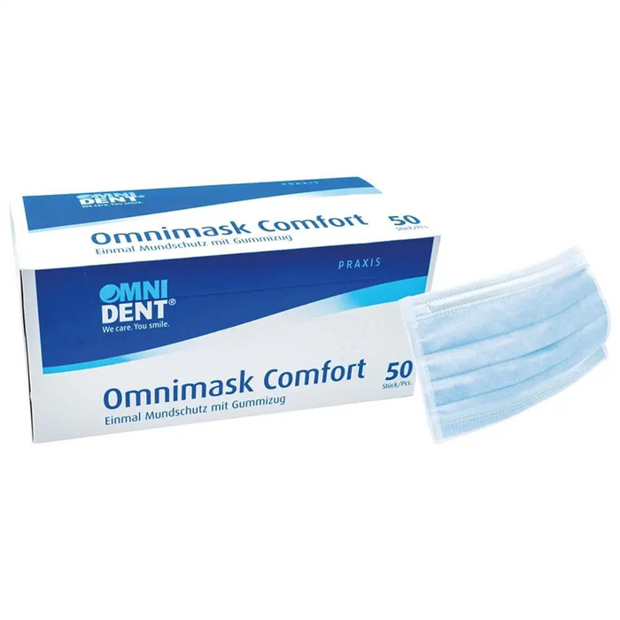 [118860] Omnimask Comfort - Pack de 50 bleu avec bande élastique