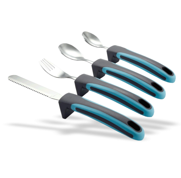 Couvert adapté blue handle comfort grip coûteau