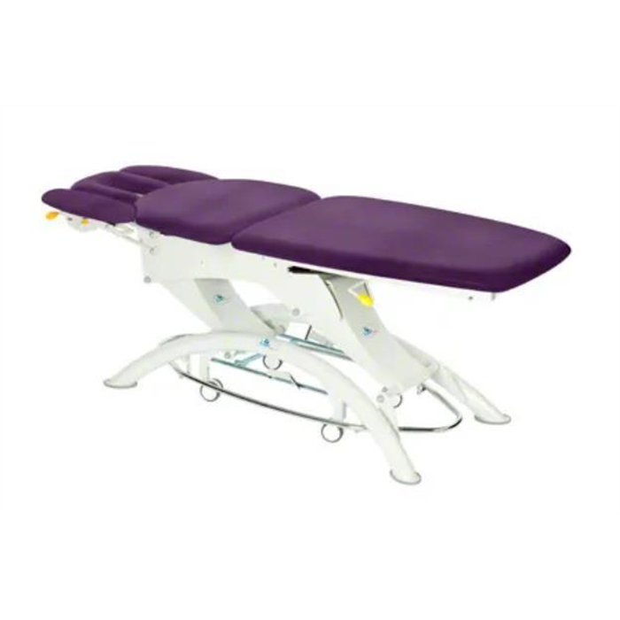 [23727-65-7L] Lojer Table de thérapie Capre F5R Électrique avec roues automatiques & changement de direction circulaire, Aubergine-Plum, 65 cm