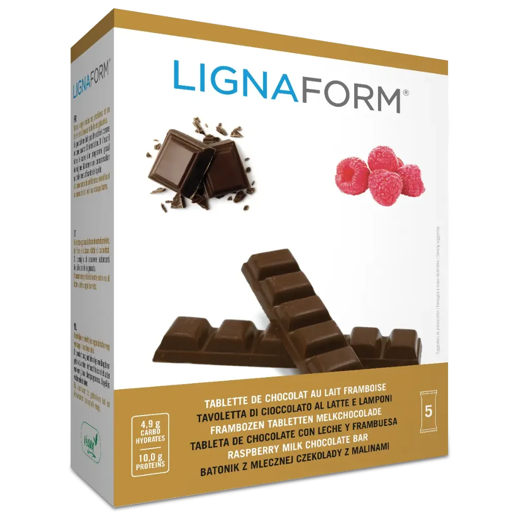 Tablette de chocolat au lait framboise, Boite de 5 tablettes