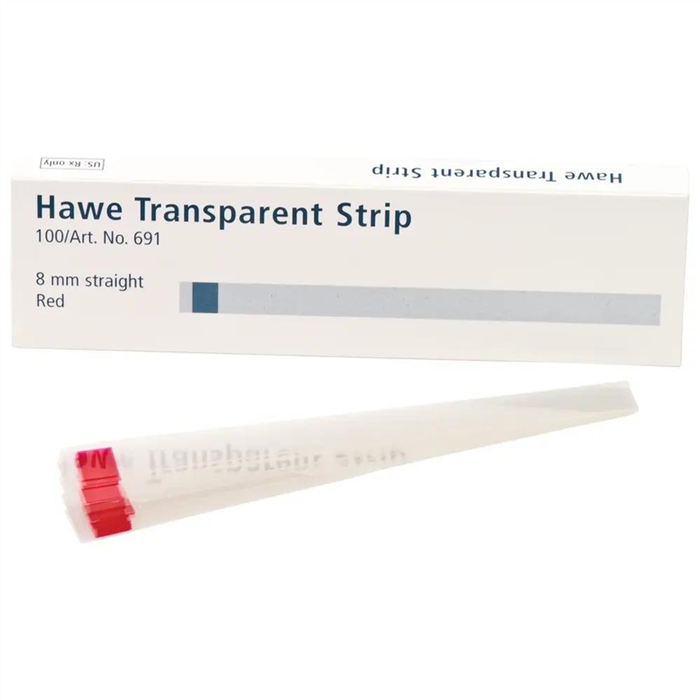 [88177] Bandes transparentes - paquet de 100 pièces rouges, longueur 100 mm, largeur 8 mm, droites
