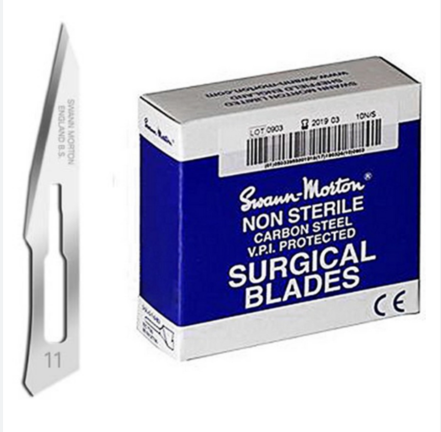 [0103] Lame No. 11 non sterile carbon steel Swann-Morton, 100 pcs