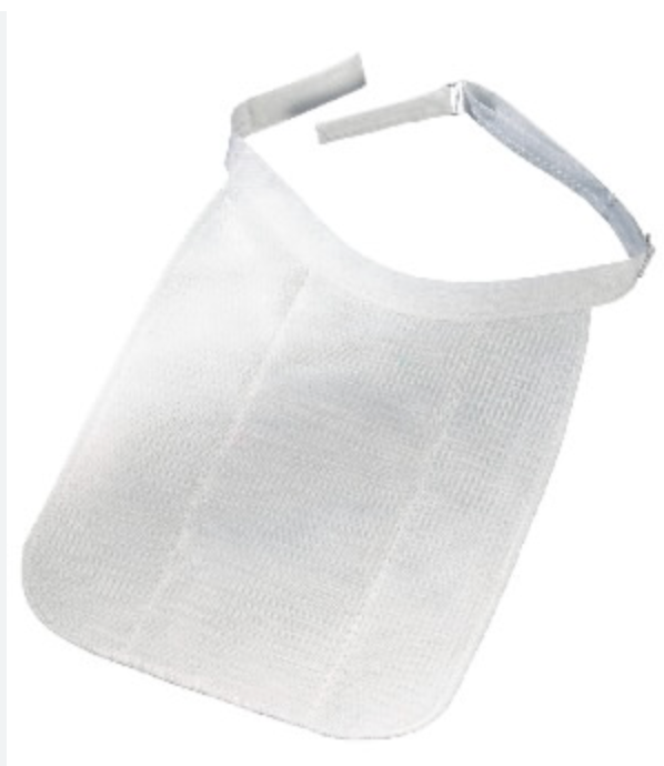 Bavoir de protection laryngée blanc, 4 couches de tissu