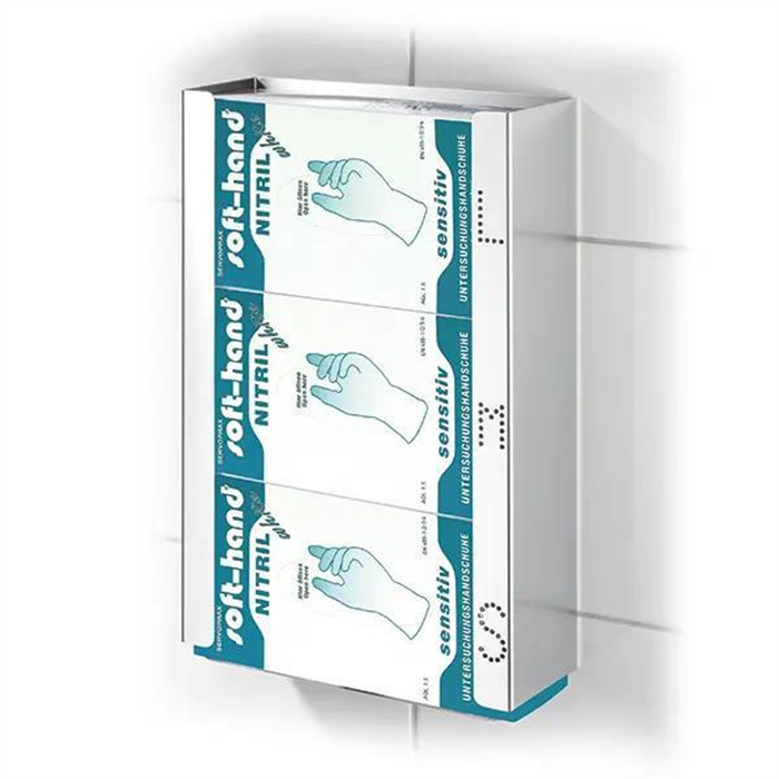 [H8 00953] Support triple pour distributeur de gants, 250 x 132 x 75 mm (L x l x H)