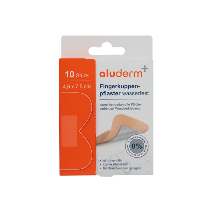 Pansements étanches aluderm+ pour bouts de doigts, 10 pièces 4,6 x 7,5 cm