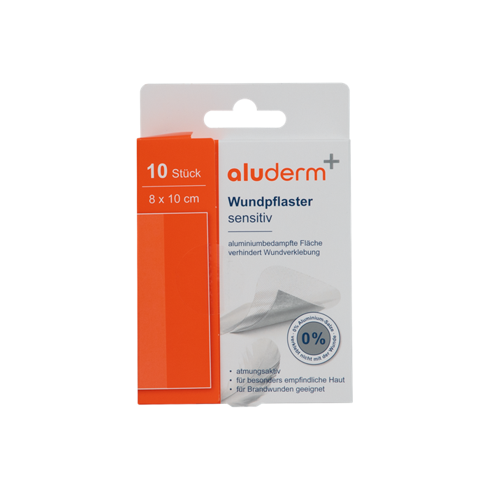 [1008315] Pansements blancs aluderm+ sensibles, 10 pièces, 8 × 10 cm